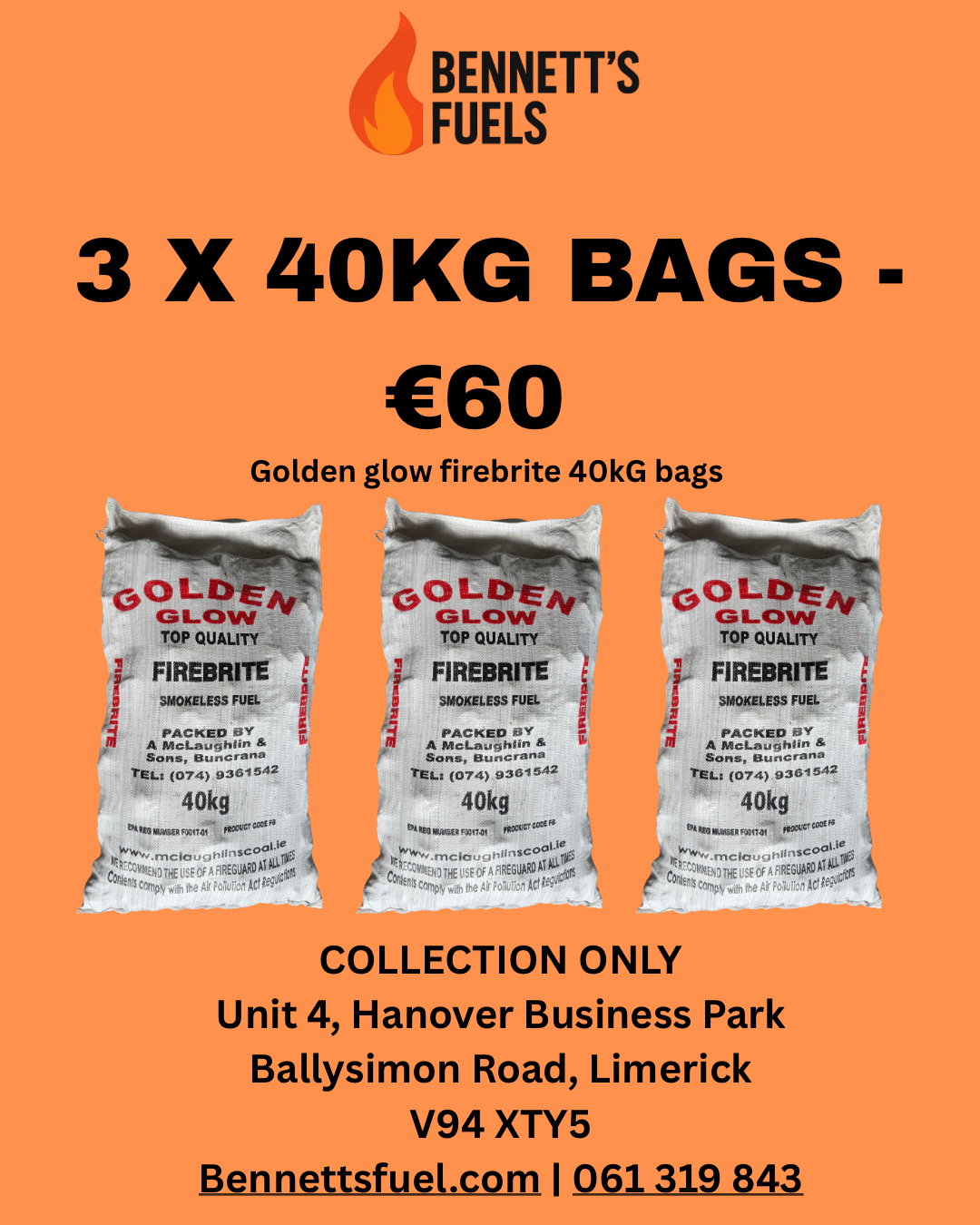 3 X 40KG Coal €60 !!!